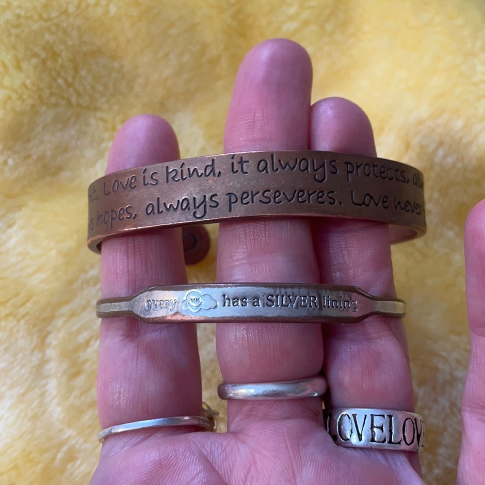 Solid Copper Cuff 1 Corinthians 13:4 Origami Owl - image 1